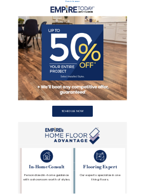 Empire Today - Low Price Guarantee + Up To 50% Off New Flooring