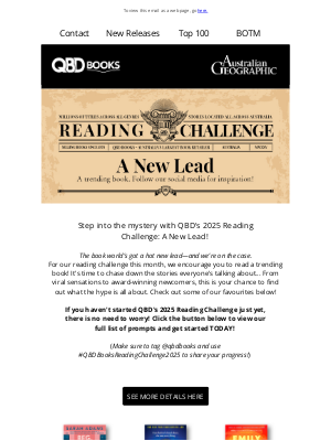 QBD The Bookshop (Australia) - QBD Books: QBD's 2025 Reading Challenge: A New Lead