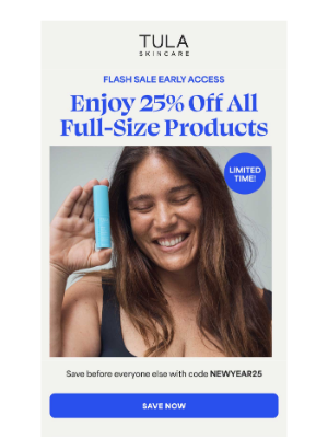 TULA - PSA: All full-sized products are 25% off!