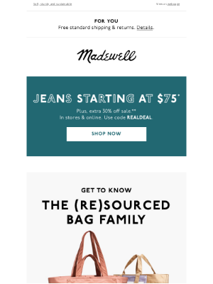 Madewell - Meet the (Re)sourced bag fam