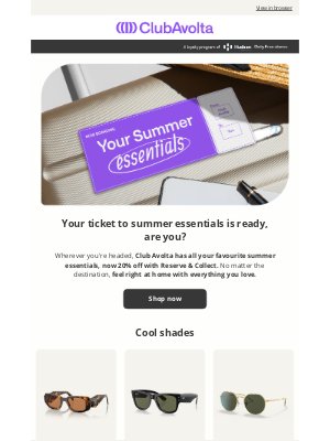 Club Avolta - Now boarding: summer essentials