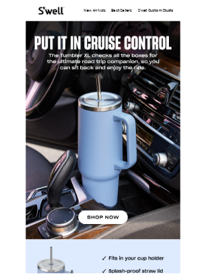 S'well Bottle - The Tumbler XL Is Cup Holder-Friendly And Ready For Any Ride