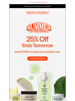 Youth to the People - 25% Off Ends Tomorrow-Don't Miss Out
