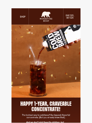 Wandering Bear Coffee - Celebrate 1 year of Concentrate! 🎂