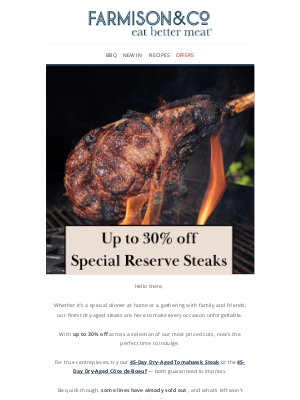 Farmison & Co - Stock’s Running Out — Up to 30% Off Showstopping Steaks