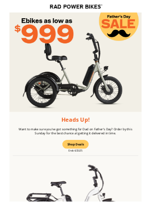Rad Power Bikes - Need a gift for Dad? Order by Sunday!