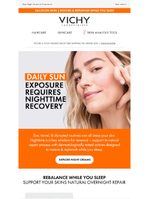 Vichy - Your post-summer essentials: Nighttime edition