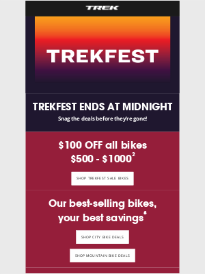 Trek Bicycle - Last chance to save with TrekFest!