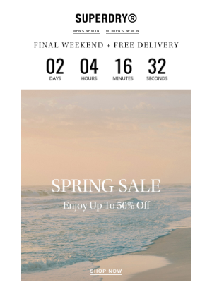 Superdry - Your Last Weekend To Save Up To 50% Off