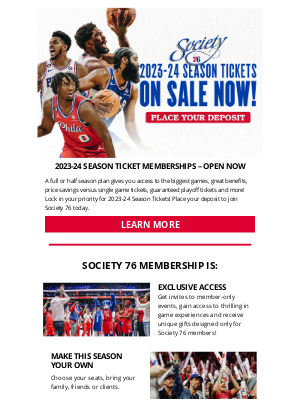 Philadelphia 76ers - Why become a member of Society 76?
