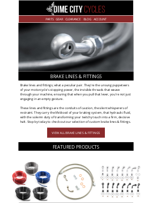 Dime City Cycles - Brake Lines & Fittings at Dime City Cycles