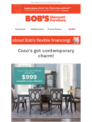 Bob's Discount Furniture - Shop now: The Coco dining collection 🍽️