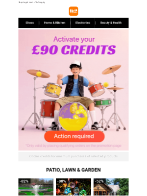 Temu (United Kingdom) - You still have £90 in Credits unclaimed