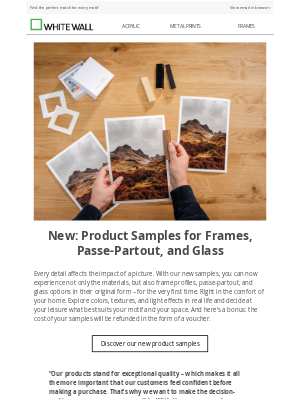 WhiteWall - New: Frames, Glass, and Passe-Partout Samples