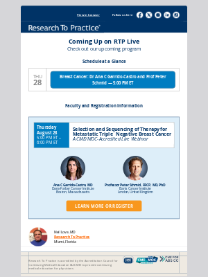 Research To Practice - Coming Up on RTP Live: Check out our upcoming program