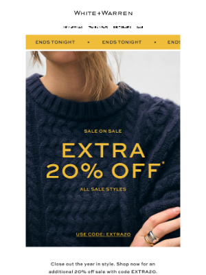 White + Warren - An Extra 20% Off Sale Ends Tonight