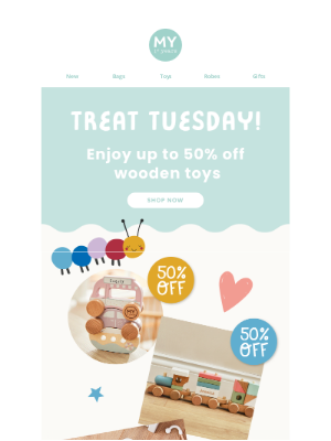 My 1st Years (United Kingdom) - Treat Tuesday: Up to 50% OFF Wooden Toys 🚂