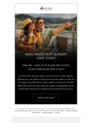 Avalon Waterways - Make Waves Next Summer!