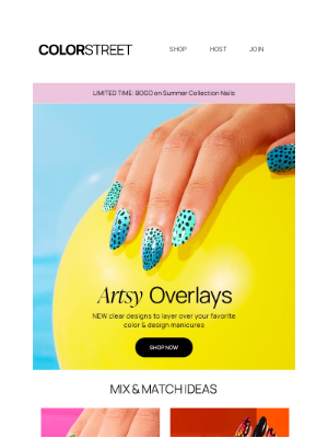 Color Street - Stack ‘em up: explore NEW overlay nail strips & a summer BOGO deal!