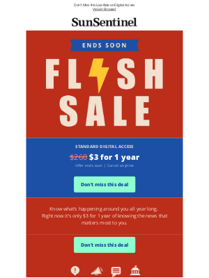 Sun-Sentinel - ⚡ $3 for 1 Year Flash Sale