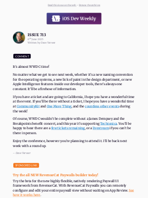 iOS Dev Weekly - iOS Dev Weekly – Issue 713