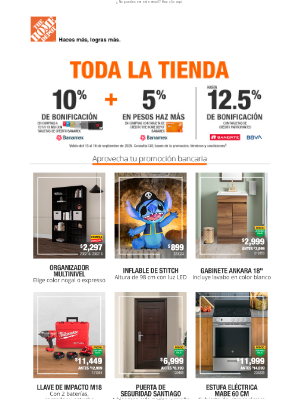 Home Depot Mexico - 💳😮 ¡Hasta 12.5% de bonificación!