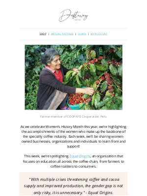 Driftaway - ✨Working towards gender equity in coffee: Meet Equal 🌳 Origins!