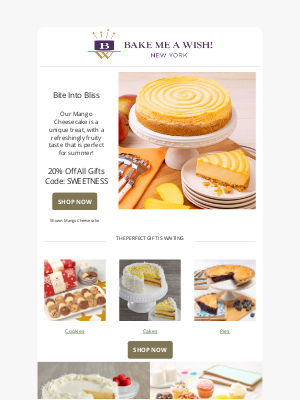 Bake Me A Wish! - Just in time for summer, slice into our Mango Cheesecake!