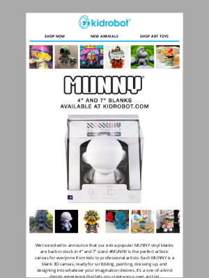 Kidrobot - DIY MUNNY Blanks Back in Stock!