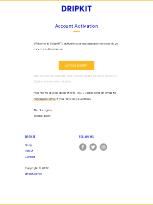 Dripkit - Activate your account with Dripkit