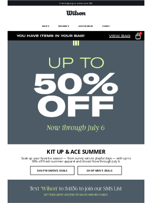 Wilson Sporting Goods Co. - ON NOW: SUMMER STYLE EVENT