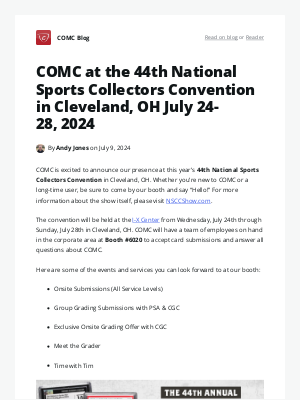 COMC - COMC at the 44th National Sports Collectors Convention in Cleveland, OH July 24-28, 2024