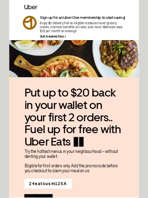 Uber - Free food for you from Uber. Read that again.