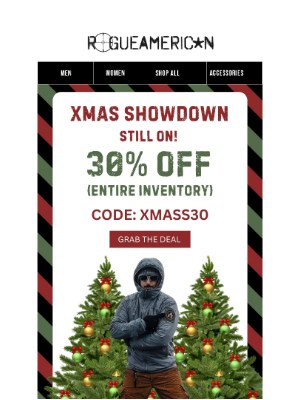 RogueAmericanApparel.com inc - XMAS Showdown Going Strong | 30% Off