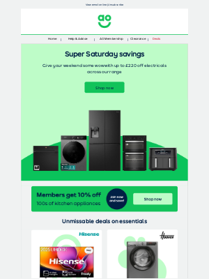 AO (United Kingdom) - Weekend’s here, so are your deals 🤩