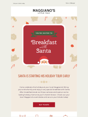 Maggiano's Little Italy - 🎅 Don’t Miss Out on Breakfast with Santa 🎅
