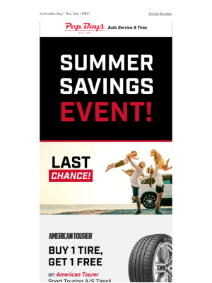 Pep Boys - ENDING TOMORROW! FREE Install & 4th Cooper Tire FREE 🤑