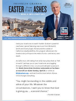 Samaritan's Purse - Franklin Graham: 'Easter From the Ashes'