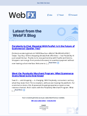 WebpageFX - Perplexity In-Chat Shopping With PayPal: Is It the Future of Ecommerce? (Spoiler: Yes!)...
