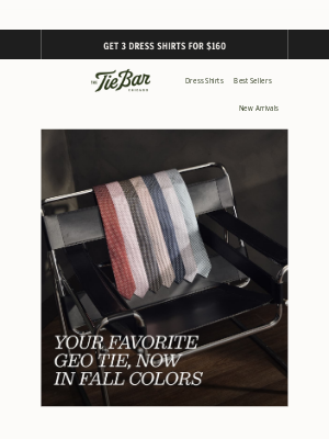 The Tie Bar - New Fall Colors Just Dropped in Our Best-Selling Geo Tie