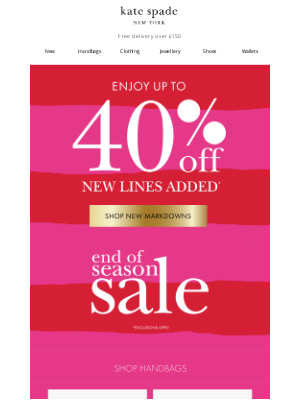 Kate Spade (United Kingdom) - We've handpicked these up to 40% off favourites just for you