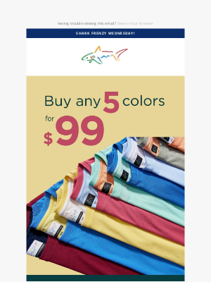 Greg Norman Collection - Frenzy Wednesday: 5 for $99 Tees Are Back