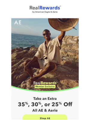 American Eagle Outfitters - Unlock your MYSTERY DEAL 🔐 Up to an extra 35% off