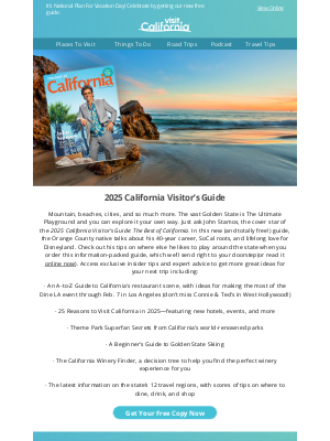 Visit California - You’re Invited: Explore California with the FREE 2025 Visitor’s Guide