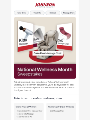 Johnson Fitness - Another Day, Another Chance to Win!
