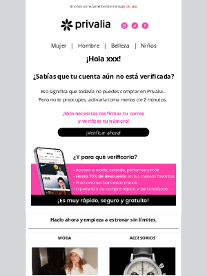 Privalia (Mexico) - Toque 2 - Sin Iniciar: 🔐¡Aún puedes verificar tu cuenta!