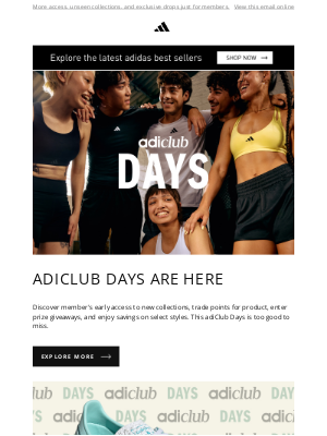 Adidas USA - Get more gear during adiClub Days