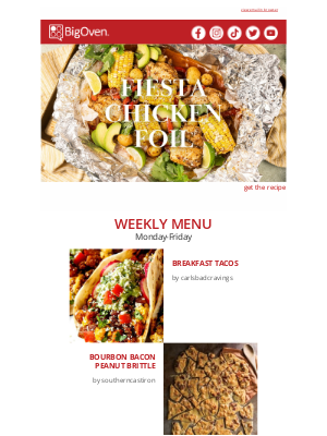 BigOven.com - Fiesta Chicken Foil + Weekly Menu