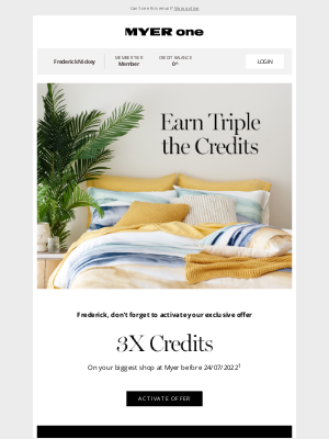 MYER (AU) - Triple your credits