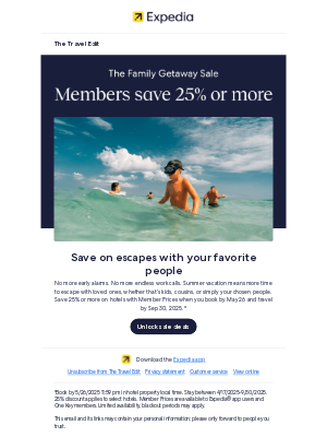 Expedia - Sale starts now: Book to save 25% or more